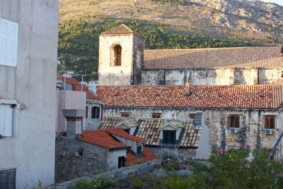 High angle view of old building