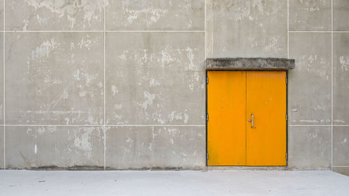 Closed door of building