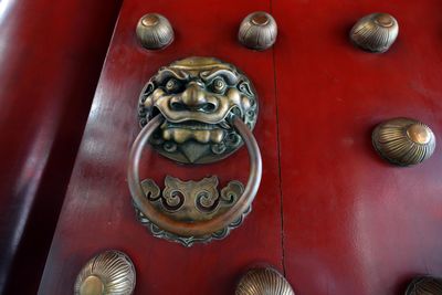 Close-up of a door knocker