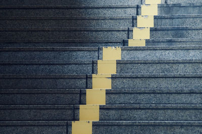 High angle view of yellow staircase