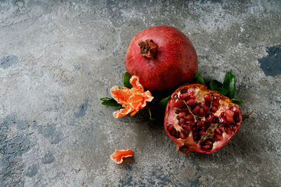 High angle view of fresh fruits