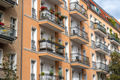 Renovated old apartment buildings seen in berlin, germany