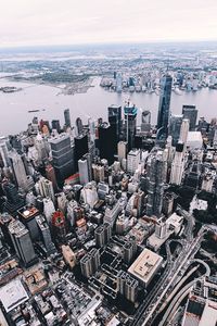 High angle view of cityscape against sky