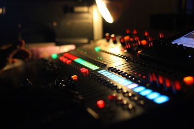 Close-up of sound mixer