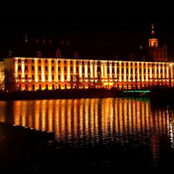 Illuminated city at night