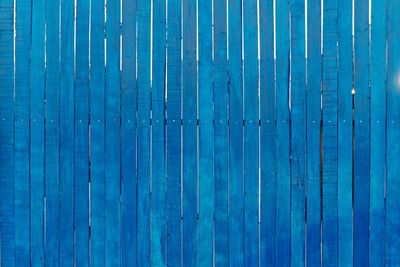 Full frame shot of blue wooden wall