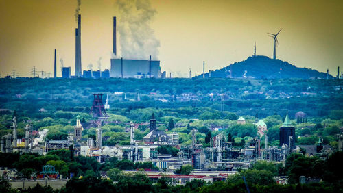 Panoramic view of city against sky