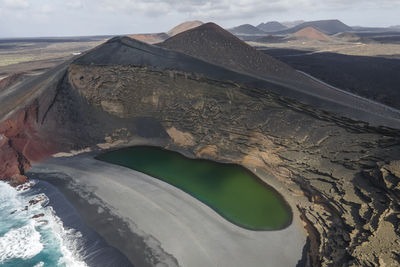 Aerial panoramic view of el lago verde