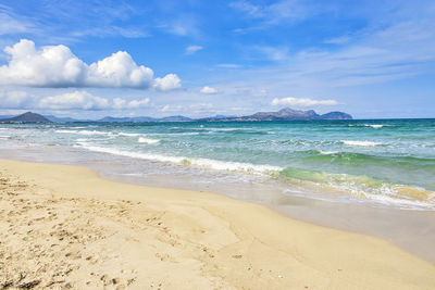 Scenic view of beach against sky