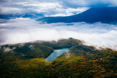 Scenic view of mountains against sky