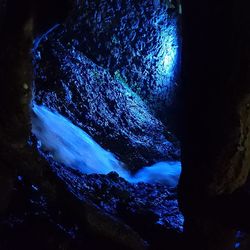 Aerial view of illuminated cave