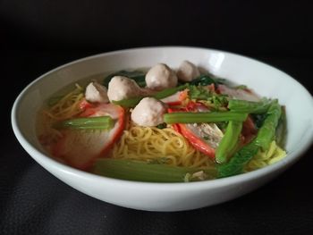 Close-up of meal served in bowl