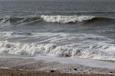 Waves rushing towards shore