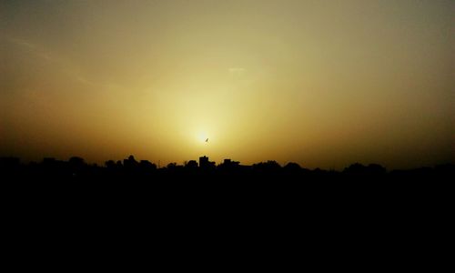 Silhouette landscape at sunset