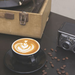Coffee cup on table