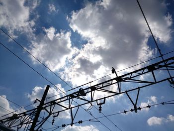 Low angle view of power lines