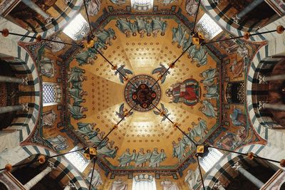 Low angle view of ornate ceiling