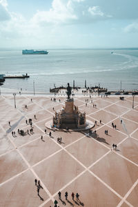 High angle view of sea