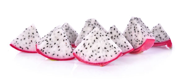 Close-up of cupcakes on white background