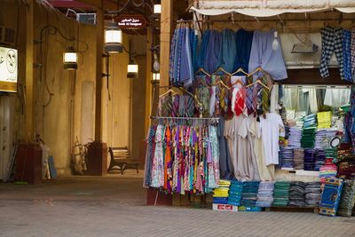 Clothes hanging in store for sale in market