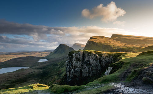 Scotland highlands quiraing landscape at sunset