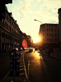 City street at sunset