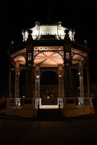 View of illuminated building at night