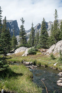 Scenic view of landscape and mountains against sky