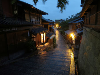 Illuminated street light at night