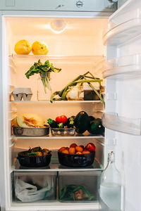 View of food in refrigerator
