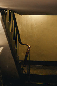 High angle view of man standing in the dark