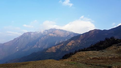 Scenic view of mountains against sky