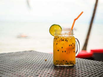 Close-up of drink on table