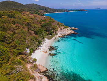 High angle view of sea against sky