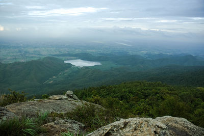 Scenic view of mountains against sky