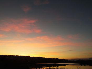 Scenic view of silhouette landscape against sky during sunset