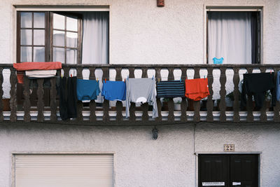 Laundry drying in a balcony