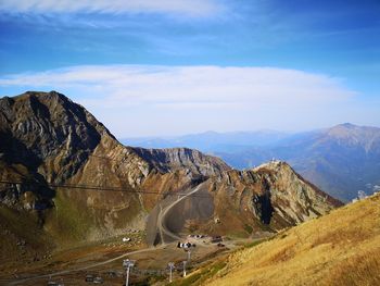 Scenic view of mountains against sky