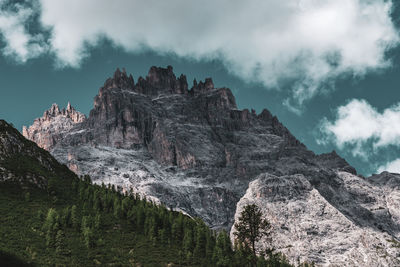 Panoramic view of rocky mountains against sky