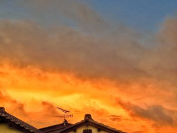 High section of built structure at sunset