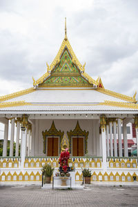 Low angle view of temple against sky