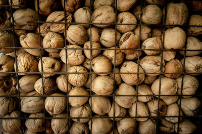 Full frame shot of bread for sale at market