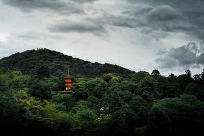 Scenic view of landscape against cloudy sky