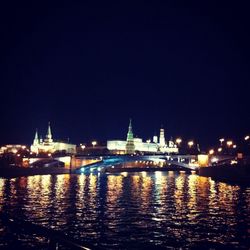 Illuminated city at night