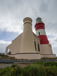 Low angle view of cape agulhas lighthouse against sky