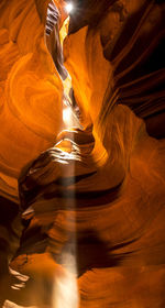 Low angle view of cave in antelope canyon