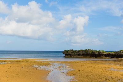 Scenic view of beach against sky