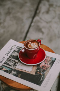 Close-up of coffee on table