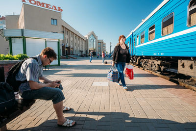 People on road against sky