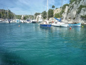 Boats in harbor